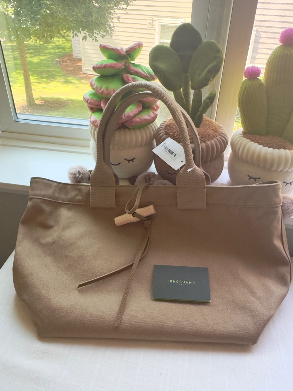 New with Nordstrom Tag🐫Longchamp
Desert Large Le Roseau Toile Cotton Canvas Tote - Picture 8 of 9